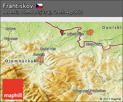 Physical 3D Map of Františkov