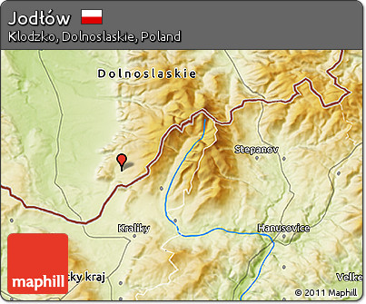 Physical 3D Map of Jodłów
