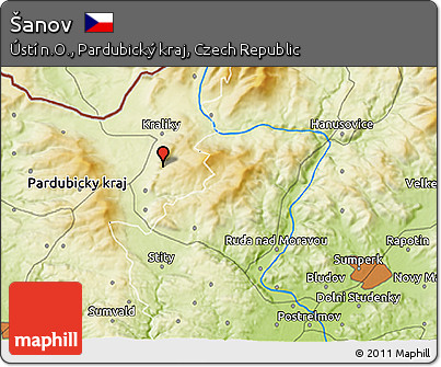 Physical 3D Map of Šanov