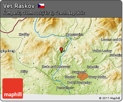 Physical 3D Map of Ves Raškov