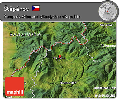 Satellite 3D Map of Štěpánov