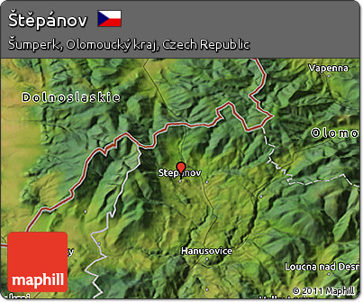 Satellite 3D Map of Štěpánov