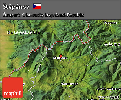 Satellite 3D Map of Štěpánov