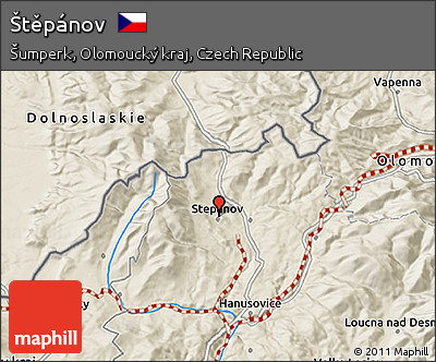 Shaded Relief 3D Map of Štěpánov