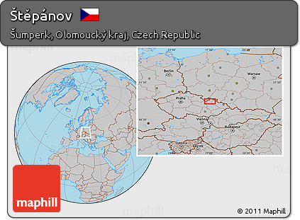 Gray Location Map of Štěpánov