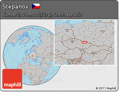 Gray Location Map of Štěpánov