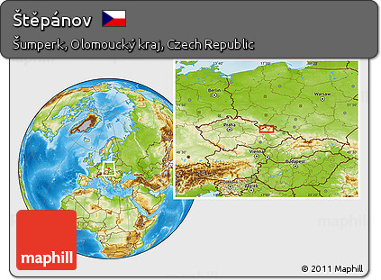 Physical Location Map of Štěpánov