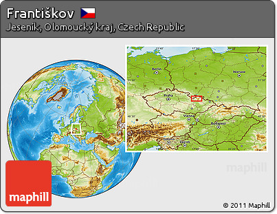 Physical Location Map of Františkov