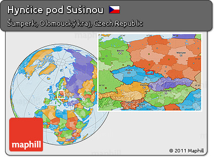 Political Location Map of Hynčice Pod Sušinou