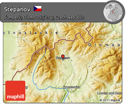 Physical Map of Štěpánov