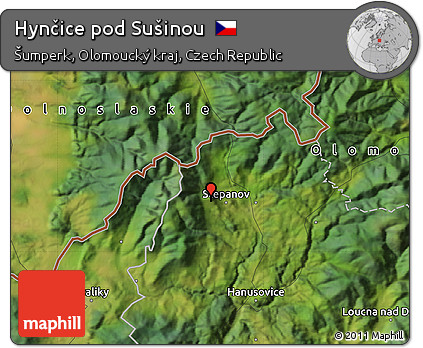Satellite Map of Hynčice Pod Sušinou