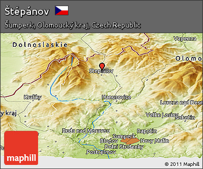 Physical Panoramic Map of Štěpánov