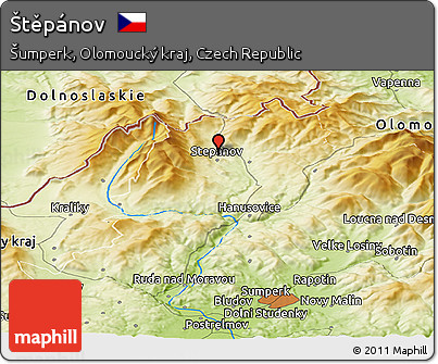 Physical Panoramic Map of Štěpánov