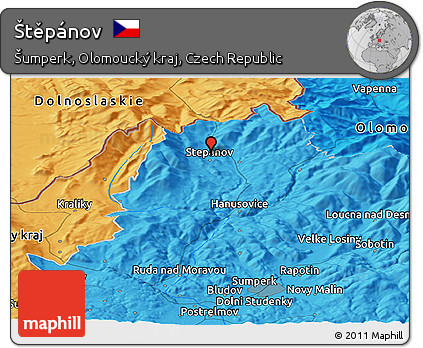 Political Panoramic Map of Štěpánov