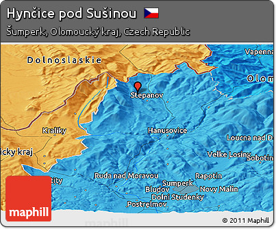 Political Panoramic Map of Hynčice Pod Sušinou