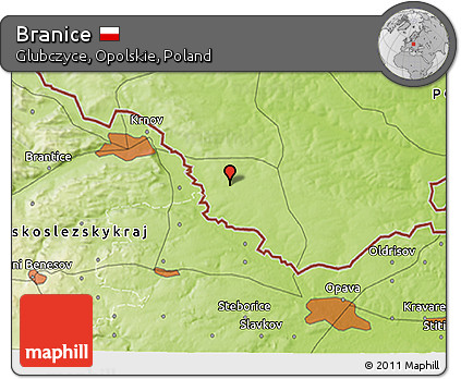 Physical 3D Map of Branice
