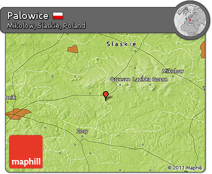 Physical 3D Map of Palowice