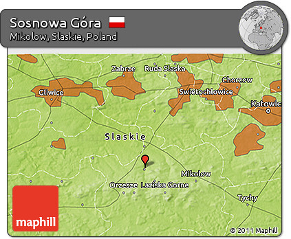 Physical 3D Map of Sosnowa Góra