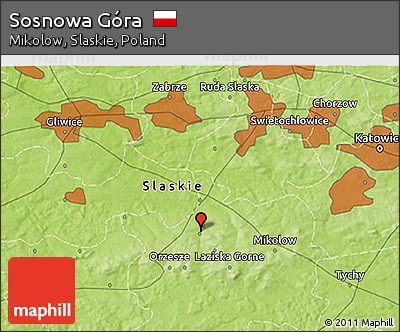 Physical 3D Map of Sosnowa Góra