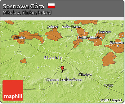 Physical 3D Map of Sosnowa Góra