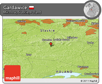 Physical Panoramic Map of Gardawice