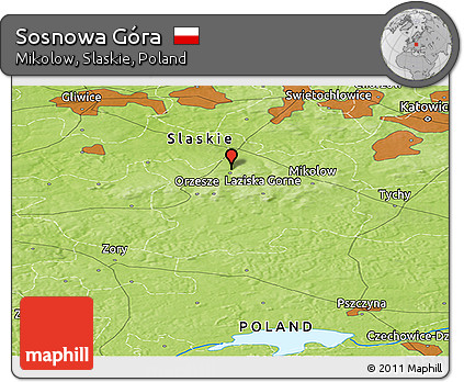 Physical Panoramic Map of Sosnowa Góra