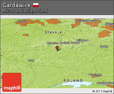 Physical Panoramic Map of Gardawice