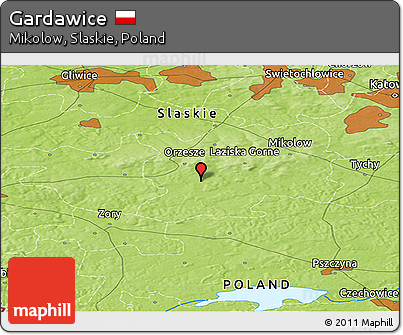 Physical Panoramic Map of Gardawice