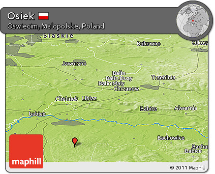 Physical Panoramic Map of Osiek