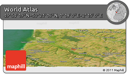 Satellite Panoramic Map of the Area around 50° 7' 47" N, 1° 46' 29" E