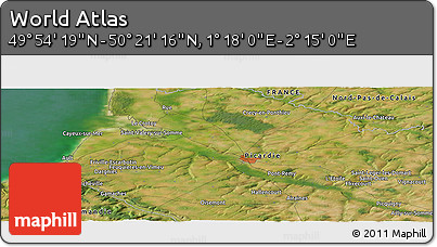 Satellite Panoramic Map of the Area around 50° 7' 47" N, 1° 46' 29" E