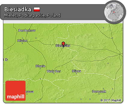 Physical 3D Map of Biesiadka
