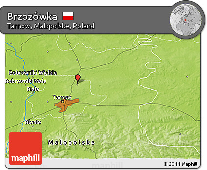 Physical 3D Map of Brzozówka