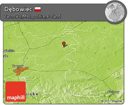 Physical 3D Map of Dębowiec