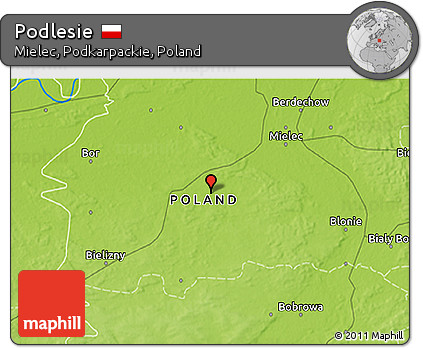 Physical 3D Map of Podlesie