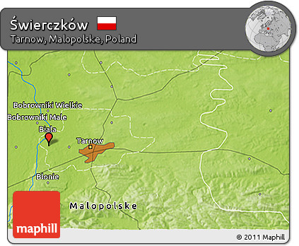 Physical 3D Map of Świerczków