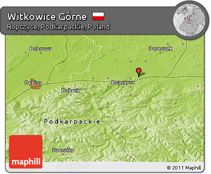Physical 3D Map of Witkowice Górne