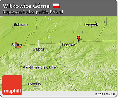 Physical 3D Map of Witkowice Górne