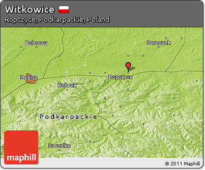 Physical 3D Map of Witkowice