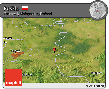 Satellite 3D Map of Pośkle
