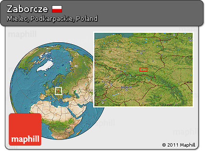Satellite Location Map of Zaborcze
