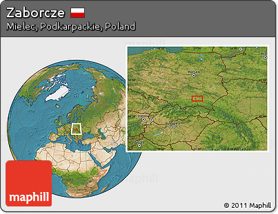Satellite Location Map of Zaborcze