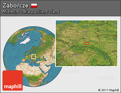 Satellite Location Map of Zaborcze