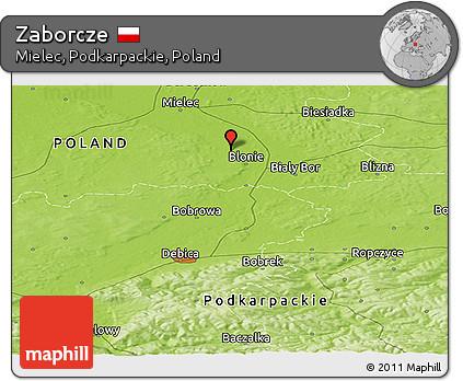 Physical Panoramic Map of Zaborcze