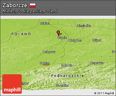 Physical Panoramic Map of Zaborcze