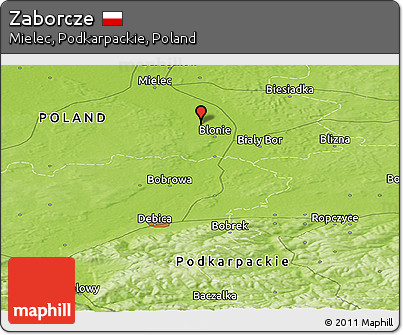 Physical Panoramic Map of Zaborcze