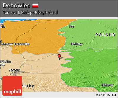 Political Panoramic Map of Dębowiec