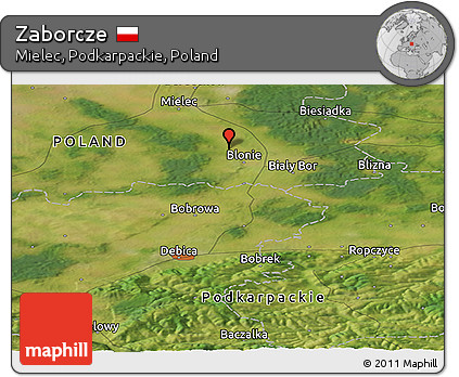 Satellite Panoramic Map of Zaborcze
