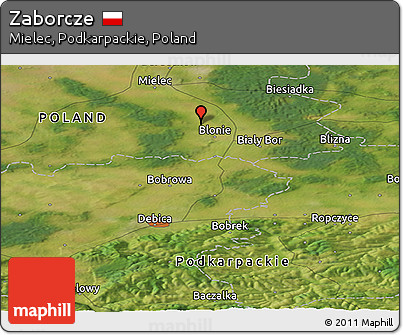 Satellite Panoramic Map of Zaborcze