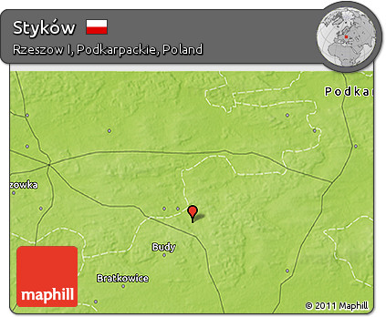 Physical 3D Map of Styków